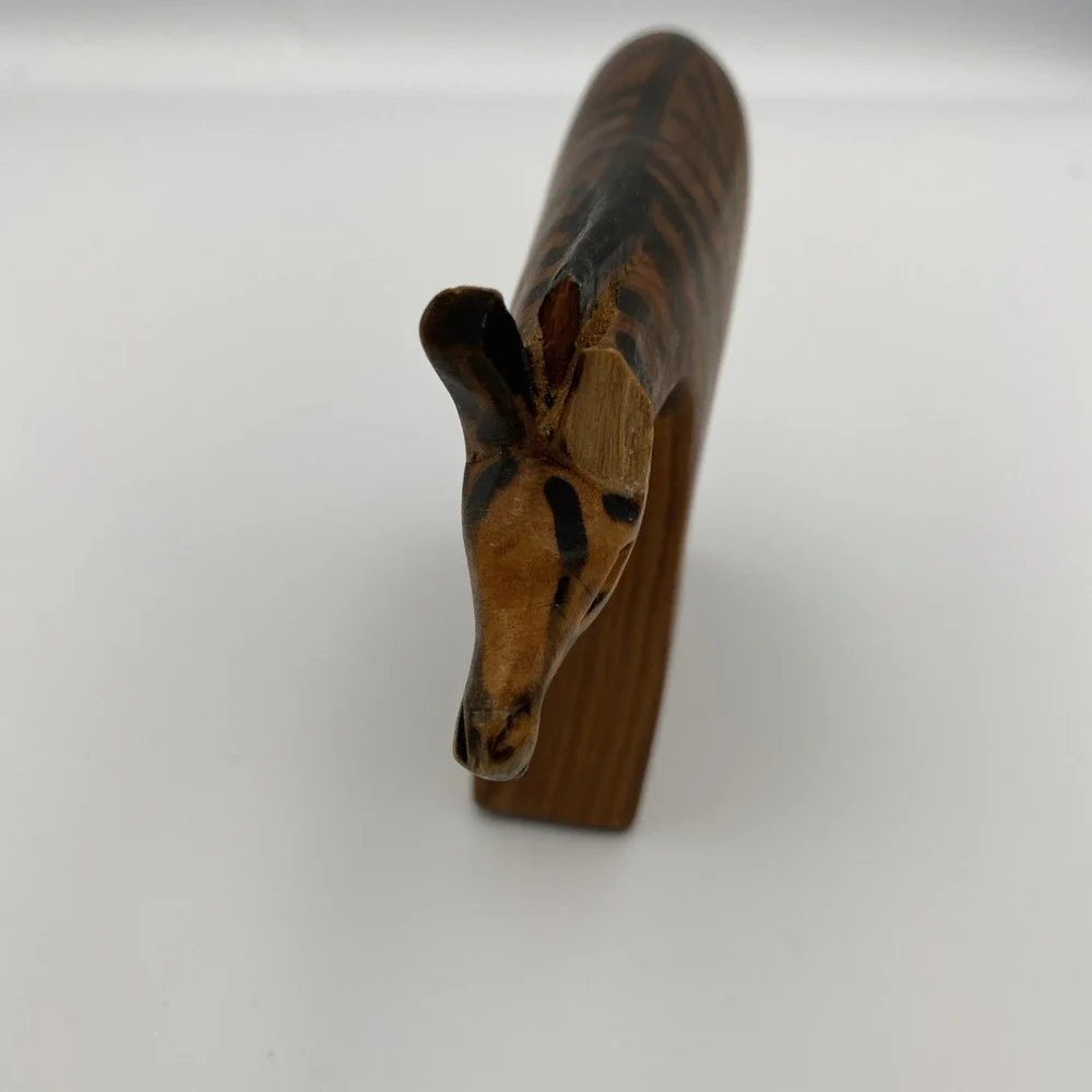 Hand Carved African Safari Animal‎ Wooden Napkin Rings Round Set of 7